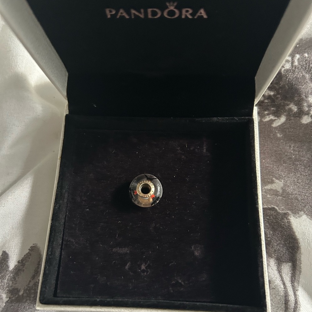 Pandora Silver Charm with Red Accents